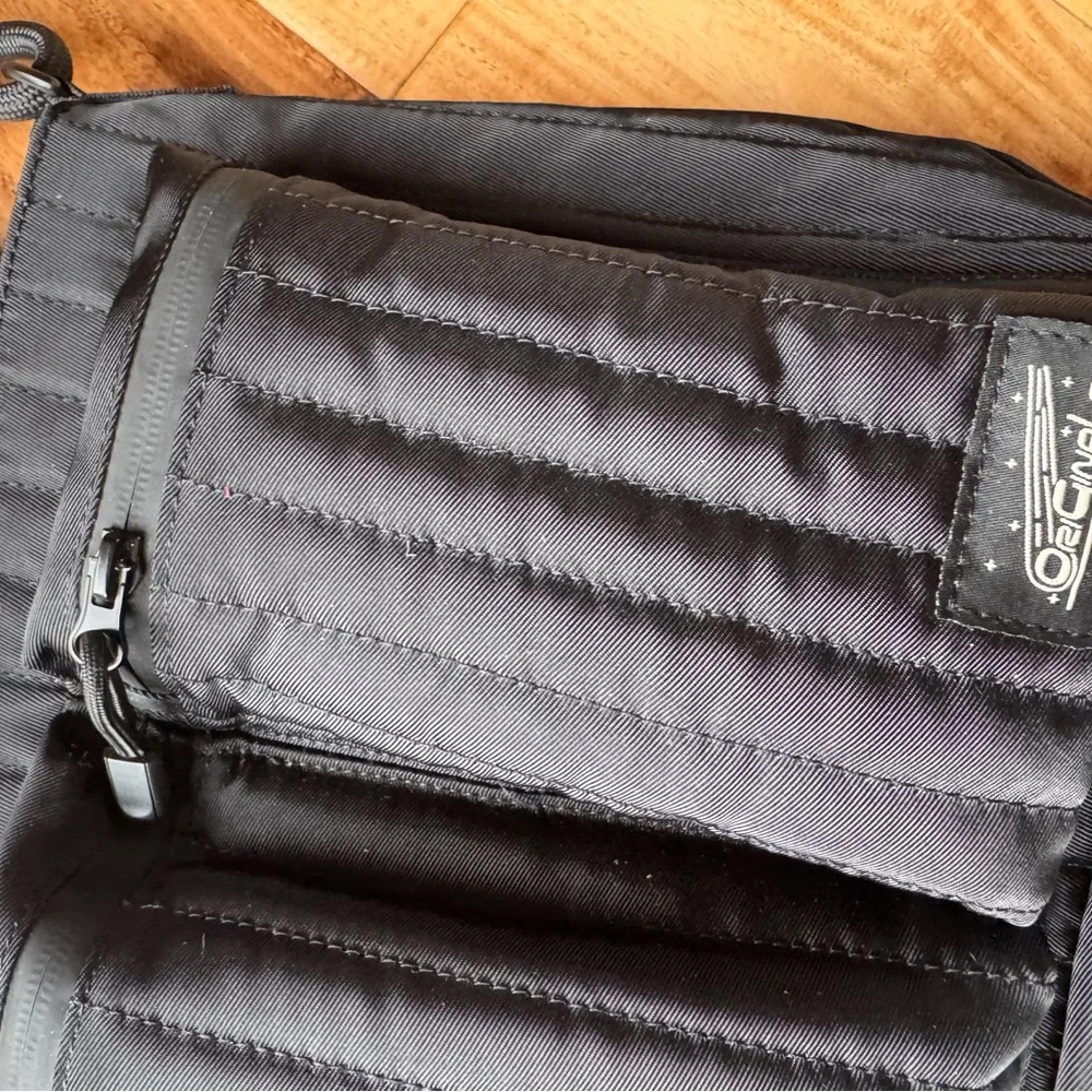 NWOT Originale Works Black Quilted Messenger Bag
